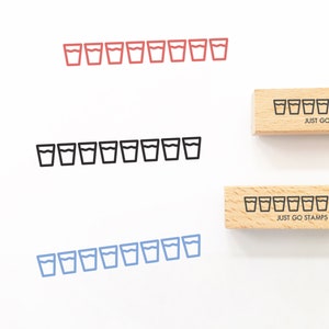 Vattenglasrandig gummistämpel - Φ10 x 45 mm ministämpel - Hydrate Planner-stämpel - Bullet Journal-stämpel - Dekorativ stämpel