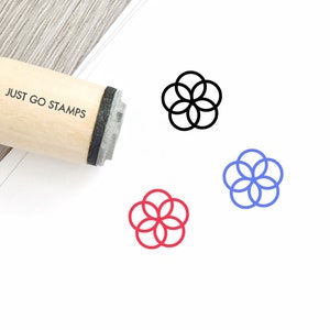 Timbre en caoutchouc motif de fleur - Φ16mm/20mm/25mm Tampon en caoutchouc - Timbre floral - Timbre de décoration