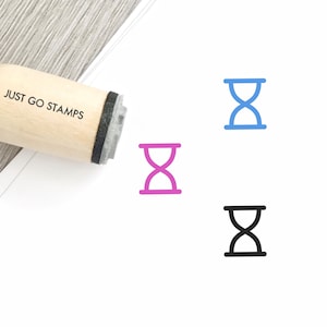 Zandloper Rubber Stempel - Φ16mm Mini Stamp - Zand glas stempel - Tijd Herinnering Stempel