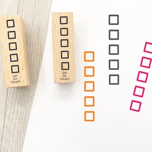 Rubberstempel met vierkante streep - Φ10 x 45 mm ministempel - decoratieve stempel - plannerstempel - Bullet Journal-stempel