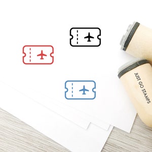 Rubberstempel vliegticket - Φ16 mm/20 mm/25 mm rubberen stempel - reisstempel - vliegtuigstempel
