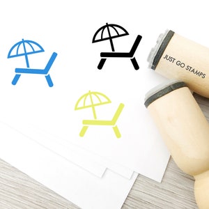 Sun Umbrella Rubber Stamp - Φ16mm/20mm/25mm Rubber Stamp - Strand stempel - Reisstempel - Vakantie stempel