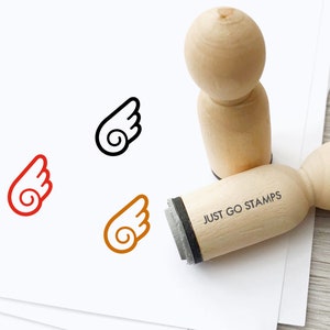 Angle Wings Rubber Stamp - Φ16mm/20mm/25mm Rubber Stamp - Animal Stamps