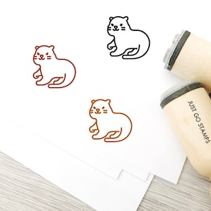 Otter-Stempel - 16mm/20mm/25mm Stempel - Tier Stempel - süße Otter Stempel