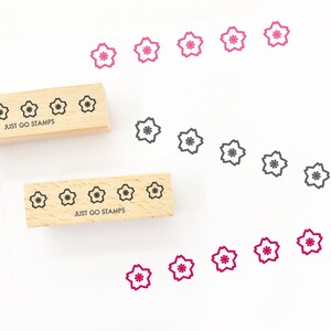 Sakura Stripe Rubber Stamp - Φ10 x 45mm Mini Stamp -Flower Planner Stamp - Bullet Journal Stamp - Timbre décoratif