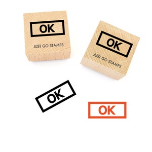 OK Rubber Stamp Pieczątka gumowa - Φ20/30/40 mm Mini pieczątka - OK Square Stamp - Okay Stamp - Diary Stamp