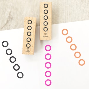 Circle Stripe Rubber Stamp - Φ10 x 45mm Mini Stamp - Decorative Stamp - Checklist Stamp - Planner Stamp - Bullet Journal Stamp