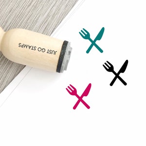 Carimbo de borracha para utensílios - Carimbo de borracha Φ16mm/20mm/25mm - Carimbo de garfo, preparação de refeições, carimbo de cozinha