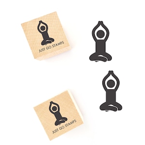 Yoga-Stempel - 20/30/40mm quadratischen Stempel - Fitness-Briefmarken - Sport-Stempel