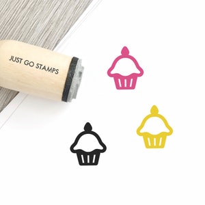Timbre en caoutchouc Cupcake - Φ16mm/20mm/25mm Tampon en caoutchouc - Timbre de boulangerie - Timbre pour le diy planificateur de cartes