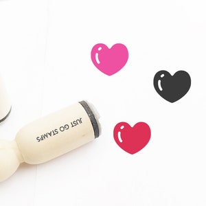 Sello de goma para el corazón - Sello de goma de 16 mm / 20 mm / 25 mm - formas de amor Sello
