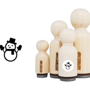 Snowman Rubber Stamp - Laser gegraveerde rubberen stempel voor crafting, stempelen, planners - Kerstmis