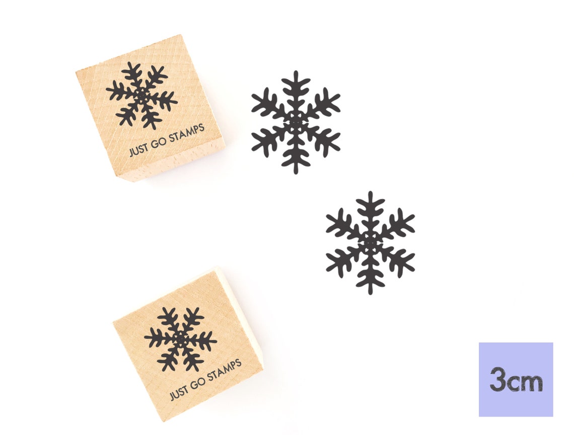 Snowflake Rubber Stamp Φ20/30/40mm Square Stamp Snow Etsy