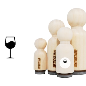 Wijn Rubber Stamp - Laser gegraveerde rubberen stempel voor crafting, stempelen, planners - wijn dranken stempel