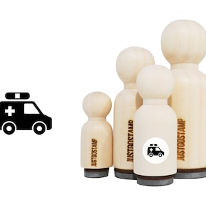 Ambulance Rubber Stamp - Laser Engraved Rubber Stamp for Crafting, Stamping, Planners