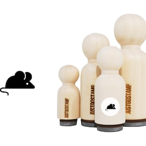 Sello de goma de ratones - Sello de goma grabado con láser para artesanía, estampado, planificadores - Sello de ratón