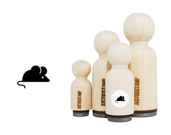Mice Rubber Stamp - Laser Engraved Rubber Stamp for Crafting, Stamping, Planners - Mouse Stamp