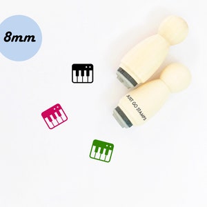 Piano Rubber Stempel - Φ8mm Mini Stempel - Piano Muziek Stempel