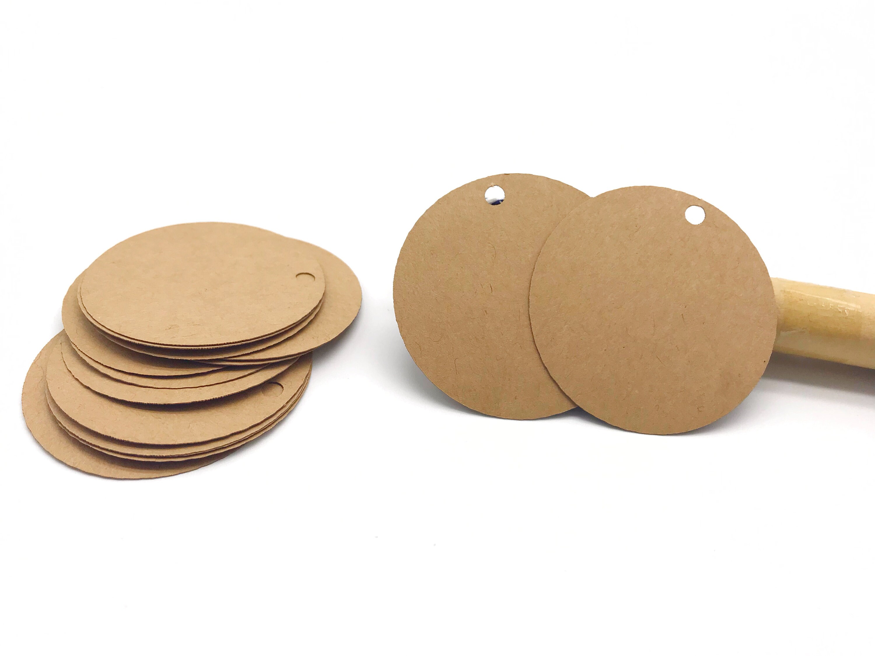 Round Kraft Paper Tags Circle Kraft Tags Price Tags Hang Etsy