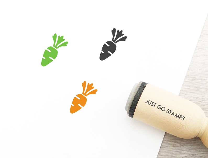 Veggie Stamp Vegetable Stamp Carrot Rubber Stamp \u03a616mm20mm25mm Rubber Stamp