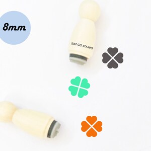 Clover Rubber Stamp - 8mm Mini Stamp - Timbre en caoutchouc feuille - Feuilles Timbre en caoutchouc