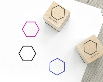 Miniaturowy sześciokątny stempel gumowy – kształty geometryczne