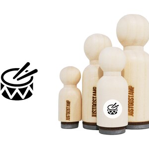 Drum Rubber Stamp - Laser gegraveerde rubberen stempel voor crafting, stempelen, planners - muziekinstrument stempel