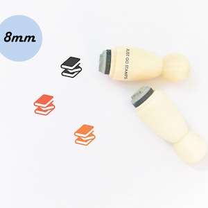 Books Rubber Stamp - Φ8mm Mini Stamp - Planner Stamp - Books Stamp