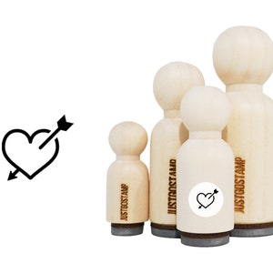Arrow Heart Rubber Stamp - Laser Engraved Rubber Stamp for Crafting, Stamping, Planners - Love Stamp