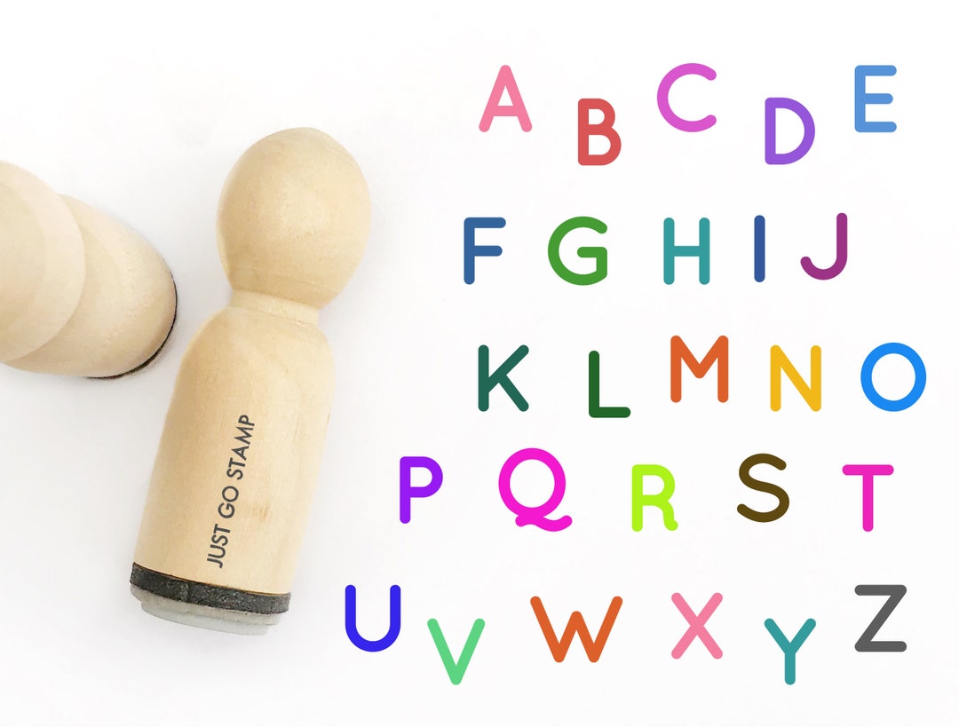 Alphabet Rubber Stamp Φ16mm Mini Stamp Uppercase / Etsy