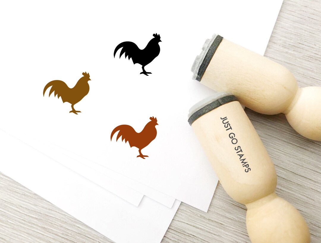 Rooster Rubber Stamp Φ16mm/20mm/25mm Rubber Stamp Chicken Etsy