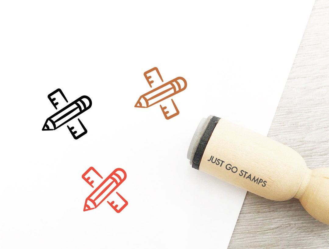 Use A Ruler Stamp Pencil and Ruler Rubber Stamp - Φ16mm/20mm/25mm Rubber Stamp ...