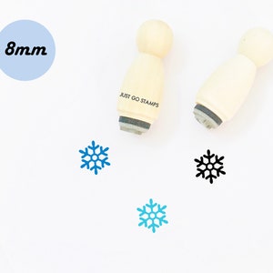 Sello de goma de nieve - Mini sello de 8 mm - sello de invierno - sello de tiempo