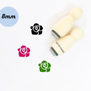 Rose Stempel - 8mm Mini Stempel - Rose Stempel - Blume Stempel