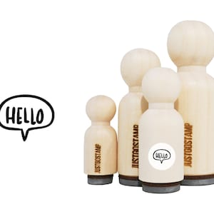 Hello Rubber Stamp - Tampon en caoutchouc gravé au laser pour l’artisanat, l’estampage, les planificateurs
