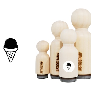 Ice Cream Rubber Stamp - Laser Engraved Rubber Stamp for Crafting, Stamping, Planners