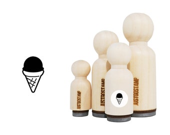 Ice Cream Rubber Stamp - Laser Engraved Rubber Stamp for Crafting, Stamping, Planners