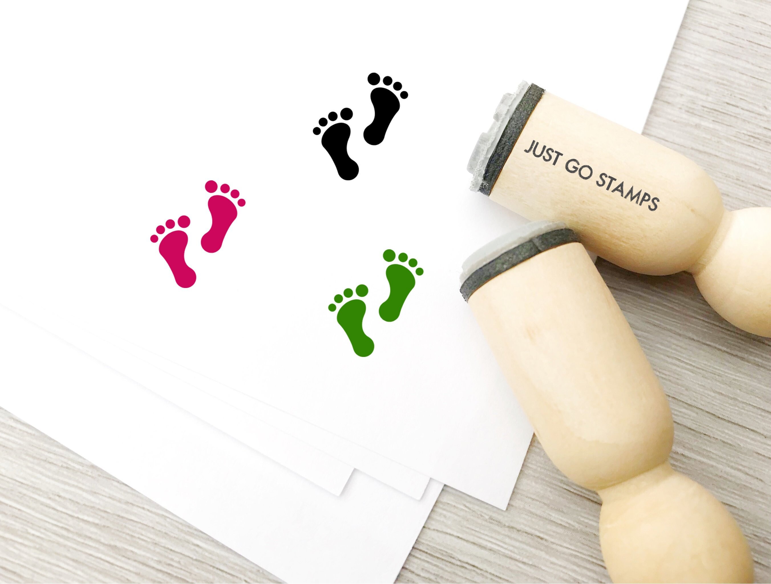 Footprint Stamp 16mm 20mm 25mm Rubber Stamp Baby Steps Stamp Baby