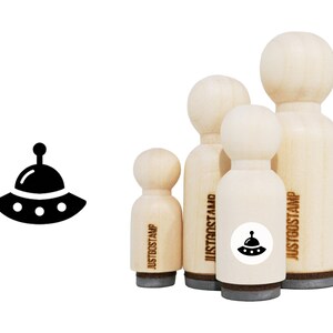 UFO Rubber Stamp - Laser Engraved Rubber Stamp for Crafting, Stamping, Planners