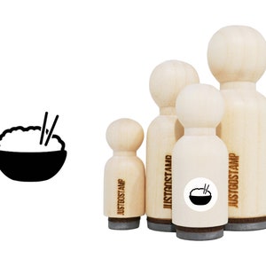 Rice Rubber Stamp - Laser Engraved Rubber Stamp for Crafting, Stamping, Planners