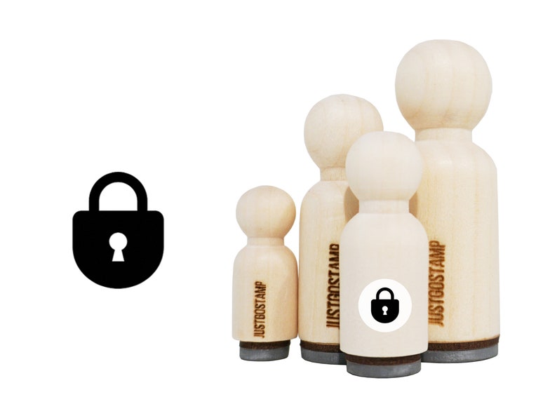 Simple Lock Stamp Lock Rubber Stamp - Laser Engraved Rubber Stamp for Crafting, Stamping ...