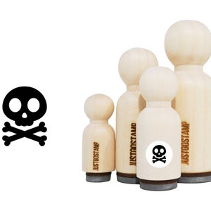 Skull Rubber Stamp - Laser Engraved Rubber Stamp for Crafting, Stamping, Planners