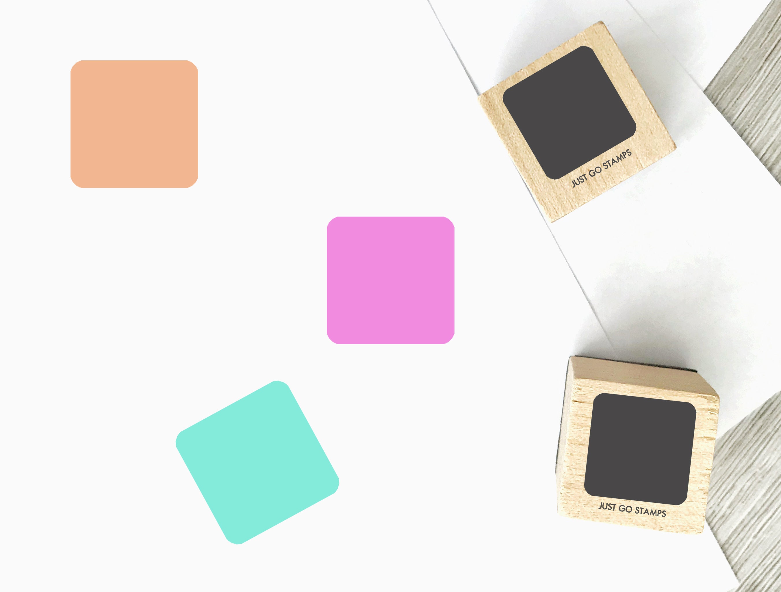 Square Rubber Stamp Φ20/30/40mm Mini Stamp Geometric Etsy