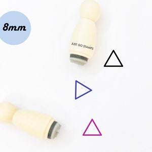 Carimbo de borracha triangular - Mini carimbo Φ8mm - Contorno de forma triangular