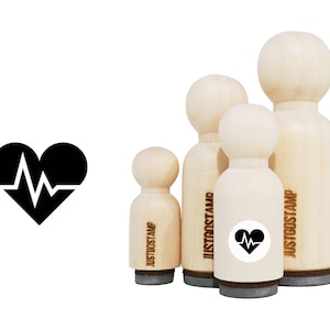 Sello de goma Heartbeat - Sello de goma grabado con láser para elaboración, estampación, planificadores - Electrocardiograma de sello de salud