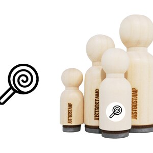 Lollipop Rubber Stamp - Laser Engraved Rubber Stamp for Crafting, Stamping, Planners - Sweets Stamp