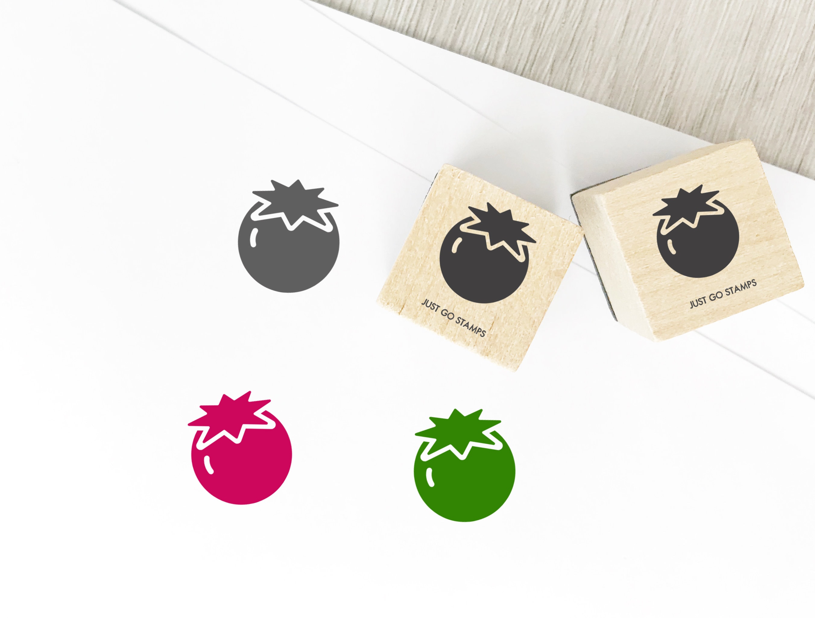 Set of 4 Vegetables Rubber Stamp Φ20/30/40mm Mini Stamp Etsy