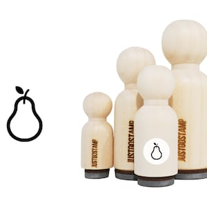 Sello de goma de pera - Sello de goma grabado con láser para artesanía, estampado, planificadores - Sello de fruta