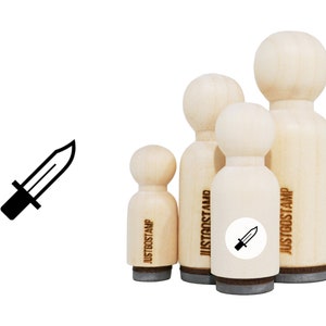 Knife Rubber Stamp - Laser Engraved Rubber Stamp for Crafting, Stamping, Planners