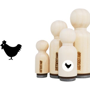 Tampon en caoutchouc de poulet - Tampon en caoutchouc gravé au laser pour l’artisanat, l’estampage, les planificateurs - Timbre de menu - Timbre animal